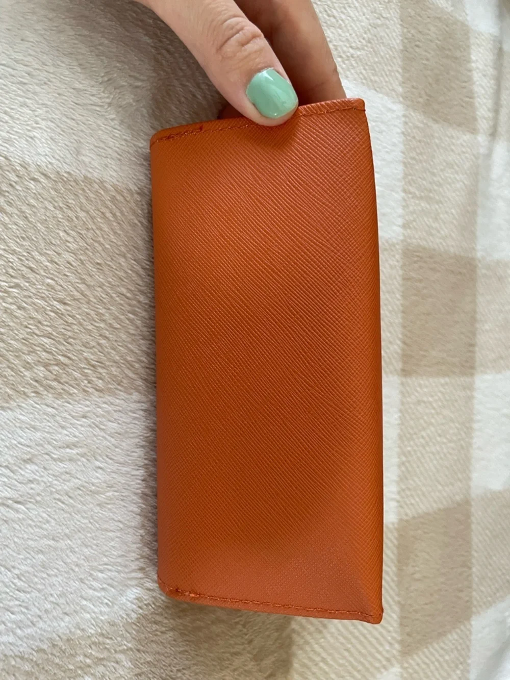 NEW Tory Burch Glasses Holder Orange with Gold Logo